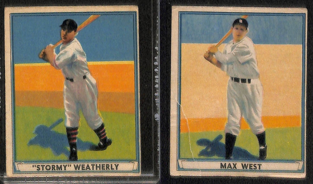  Lot of (6) 1941 Playball Cards w. Ott, Foxx, Cronin, & Greenberg