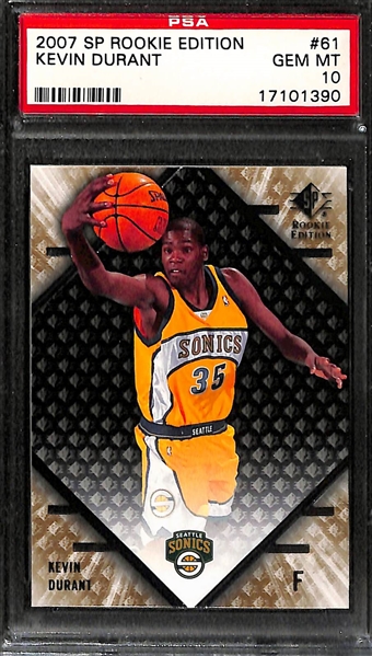 Lot of (5) 2007 Graded Kevin Durant Rookie Cards