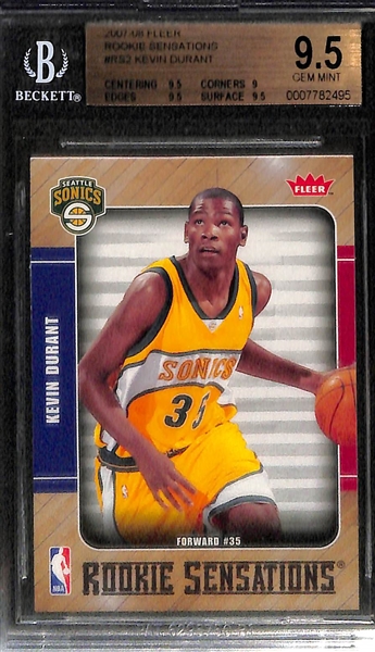 Lot of (5) 2007 Graded Kevin Durant Rookie Cards