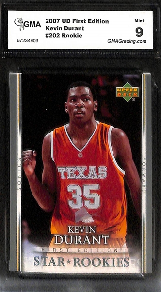 Lot of (5) 2007 Graded Kevin Durant Rookie Cards