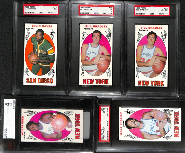 Lot of (12) 1969-74 Topps Basketball Graded Cards w. Rick Barry, Elvin Hayes and Many More