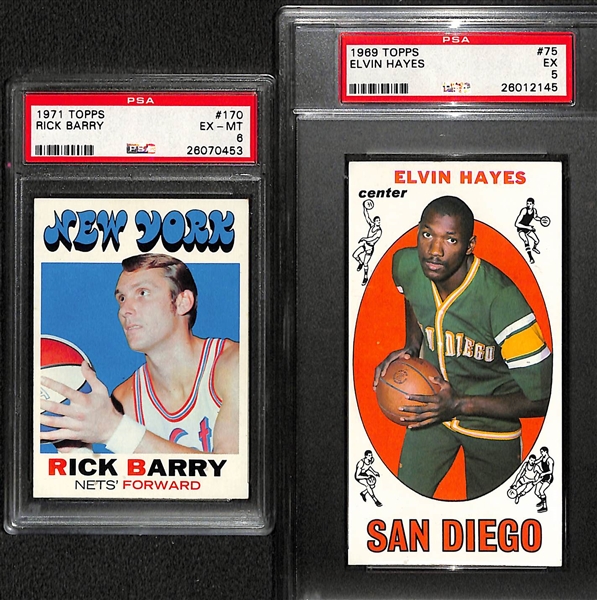 Lot of (12) 1969-74 Topps Basketball Graded Cards w. Rick Barry, Elvin Hayes and Many More