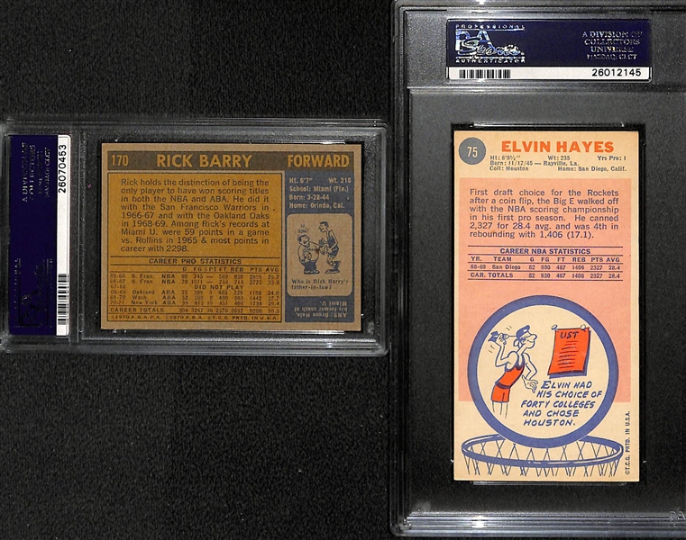 Lot of (12) 1969-74 Topps Basketball Graded Cards w. Rick Barry, Elvin Hayes and Many More