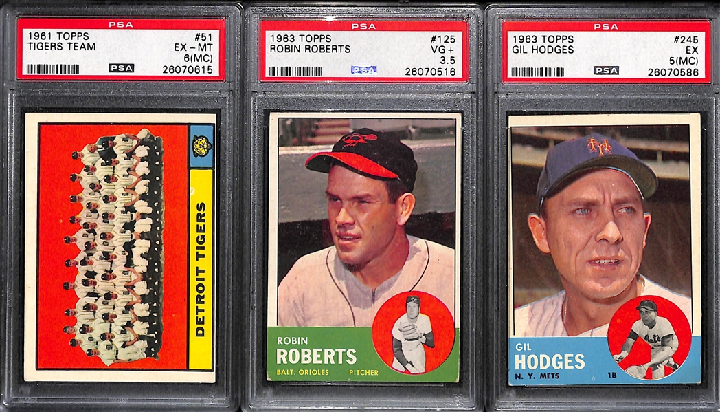 Lot of (16) Late 50s to Early 60s Graded Topps Baseball Cards w. Killebrew, Kaat, Spahn