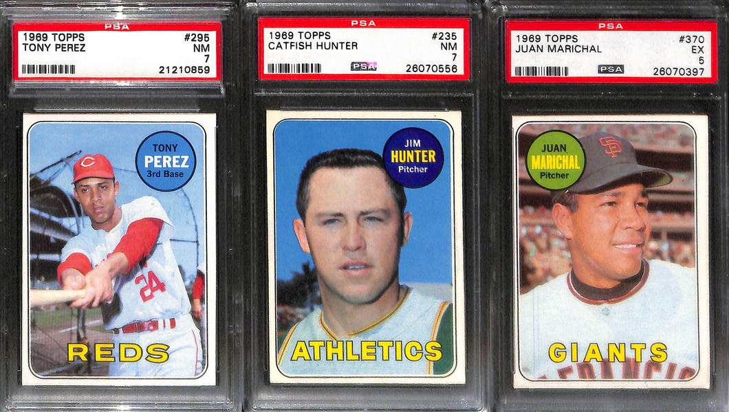 Lot of (9) Graded 1969 Topps Baseball Stars w. Stargell, Cepeda, Drysdale, McCovey and More
