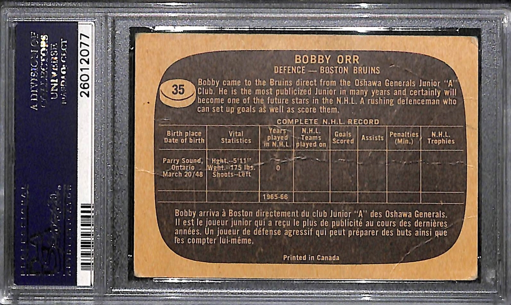 1966 Topps Bobby Orr Rookie # 35 Graded PSA 1 PR