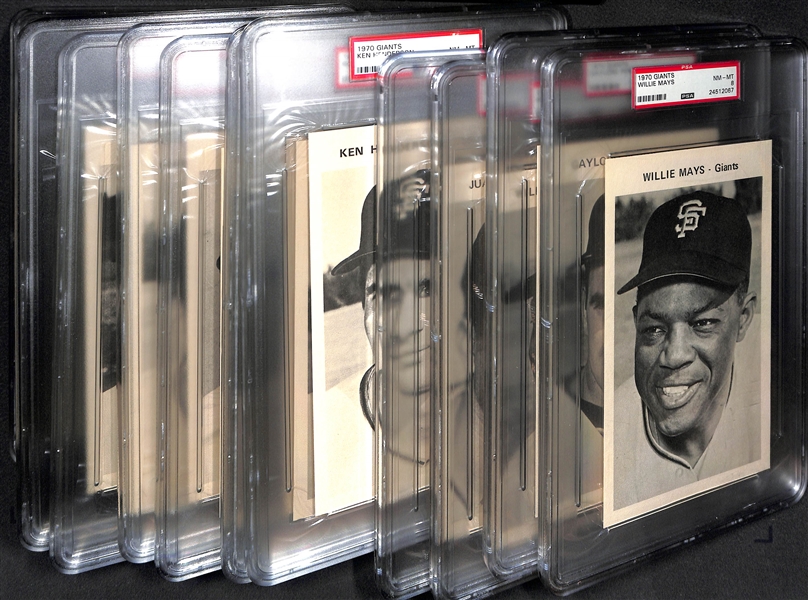 Complete Set of (12) PSA Graded 1970 San Francisco Giants Team Set w/ Willie Mays PSA 8
