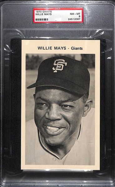 Complete Set of (12) PSA Graded 1970 San Francisco Giants Team Set w/ Willie Mays PSA 8