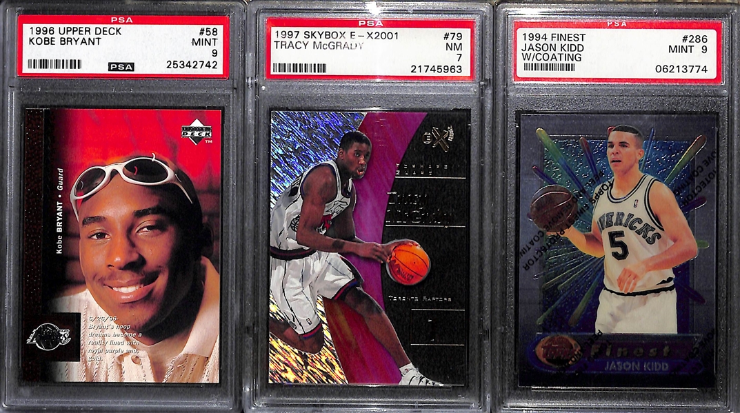 Lot of (14) Graded Basketball Rookie w. Kobe Bryant, O'Neal, Kidd, McGrady, Duncan