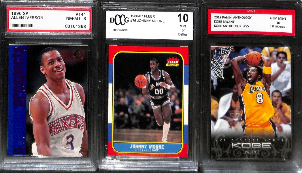 Lot of (14) Graded Basketball Rookie w. Kobe Bryant, O'Neal, Kidd, McGrady, Duncan