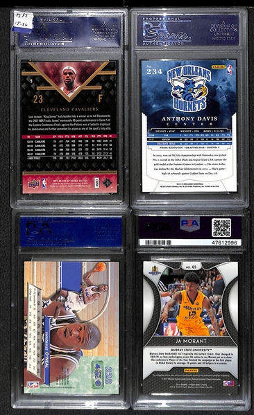 Lot of (4) Basketball Stars All Graded PSA 10 w. LeBron James, Anthony Davis, Shaq, and Morant