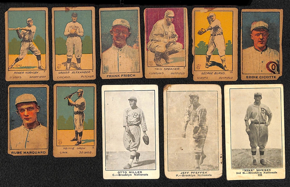 Lot of (8) 1920 W519 w. Rogers Hornsby, (1) 1917 Boston Store, & (2) 1921 Holsum Bread 