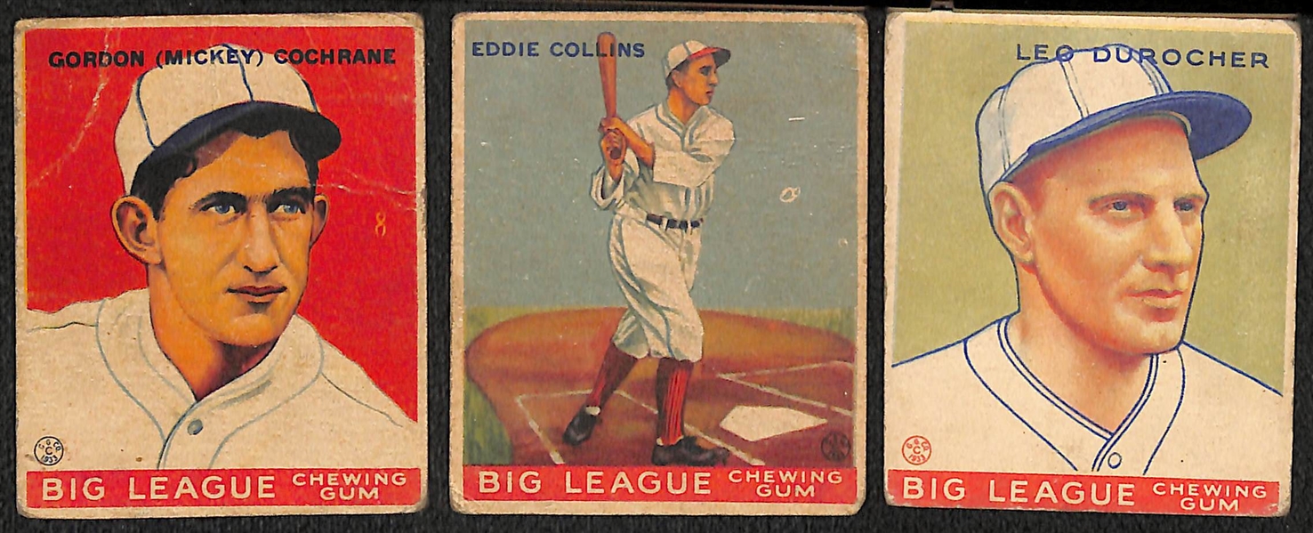  Lot of (29) 1933 Goudey Baseball Cards w. Mickey Cochrane