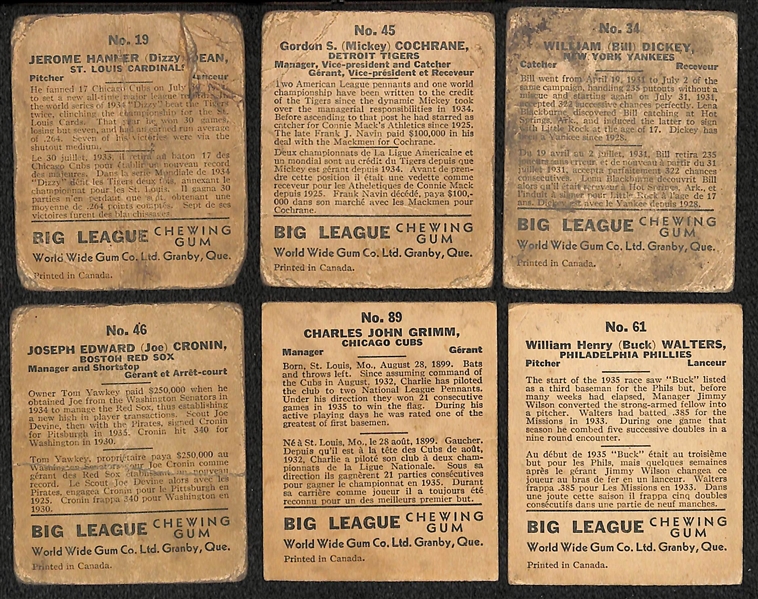  Lot of (41) 1936 Canadian Goudey (V355) Cards w. Dizzy Dean
