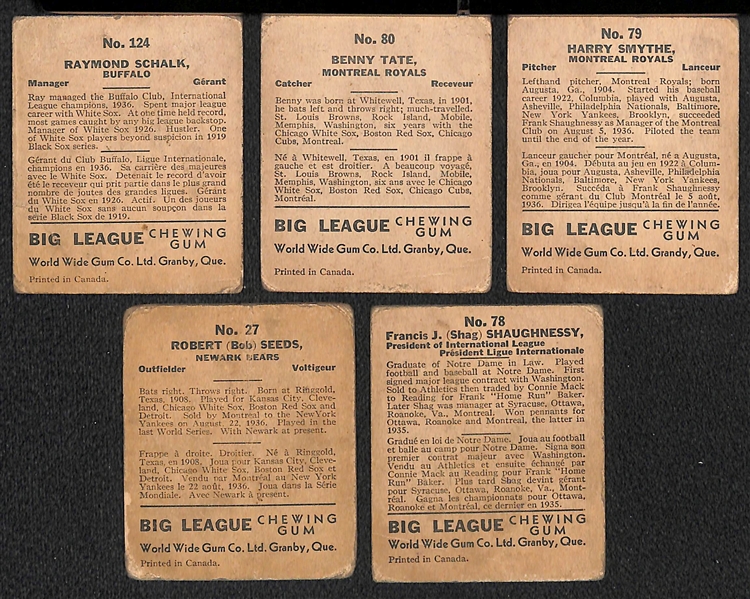 Lot of (10) 1936 Canadian Goudey (V355) Minor League Cards w. Ray Schalk