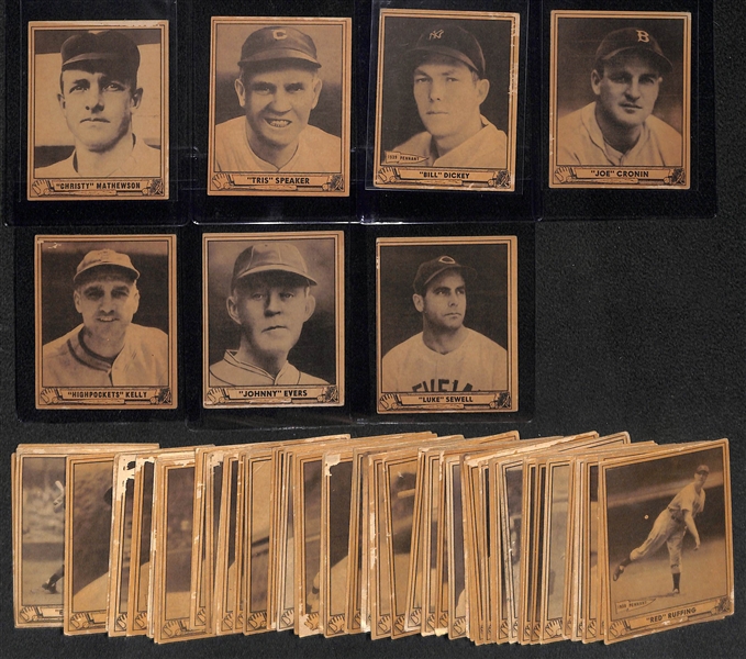  Lot of (65+) 1940 Play Ball Cards w. Christy Mathewson