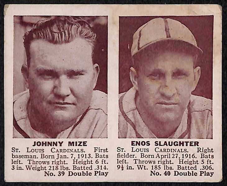 Lot of (6) 1941 Double Play Cards & (20) 1949 R302-2 MP & Co Strip Cards w. Yogi Berra