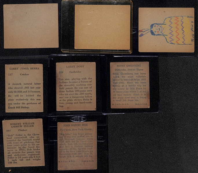 Lot of (6) 1941 Double Play Cards & (20) 1949 R302-2 MP & Co Strip Cards w. Yogi Berra