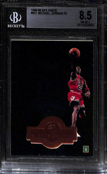 (2) Michael Jordan Graded Inserts - 1997 Topps Generations BGS 9.5 & 1998 SPX Finite FE (#ed/1770) BGS 8.5 