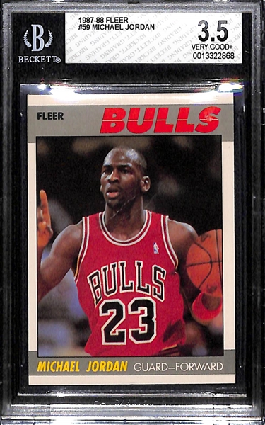 1987-88 Fleer Michael Jordan (2nd Year) Graded BGS 3.5 VG+