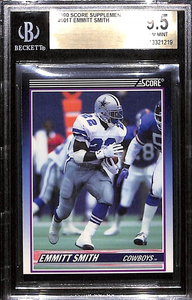 1990 Score Supplemental Emmitt Smith #101T Rookie Card Graded BGS 9.5 Gem Mint