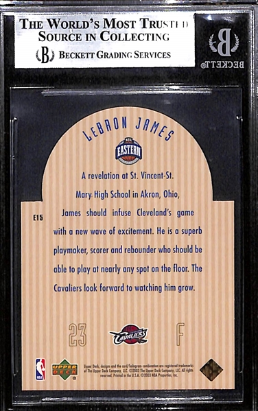 2003-04 Upper Deck SE Die Cut Lebron James #E15 Rookie Card Graded BGS 9 Mint!