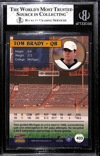 2000 Pacific Tom Brady #403 Rookie Card Graded BGS 8 NM-MT