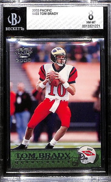 2000 Pacific Tom Brady #403 Rookie Card Graded BGS 8 NM-MT
