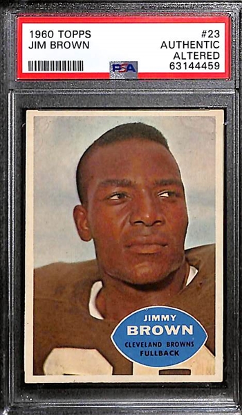 Jim Brown Graded Lot - 1964 Philadelphia #30 (PSA 7) & 1960 Topps #23 (PSA Authentic)