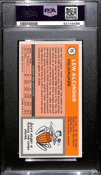 1970 Topps Lew Alcindor #75 Graded PSA 6