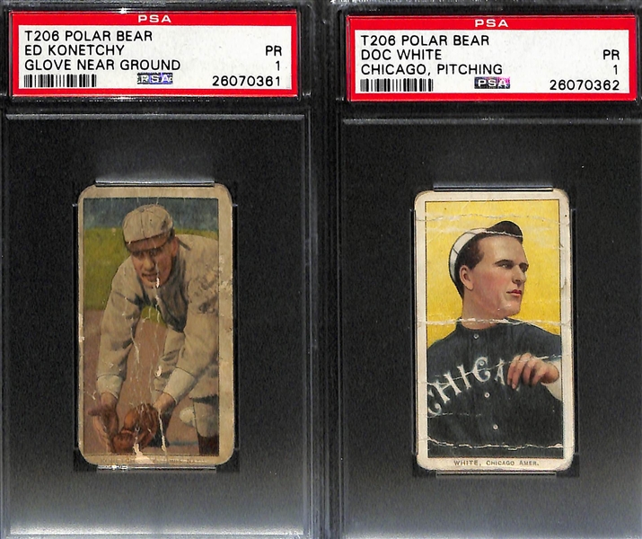 Lot of (12) 1909 T206 Polar Bear & Piedmont PSA Graded Baseball Cards w. Chief Myers