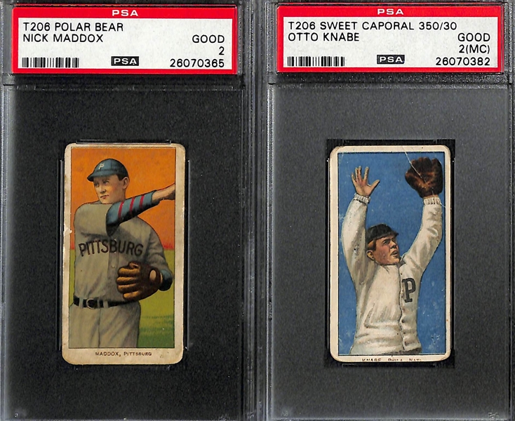 Lot of (6) 1909 T206 PSA Graded Baseball Cards (All PSA 2) w. Gabby Street