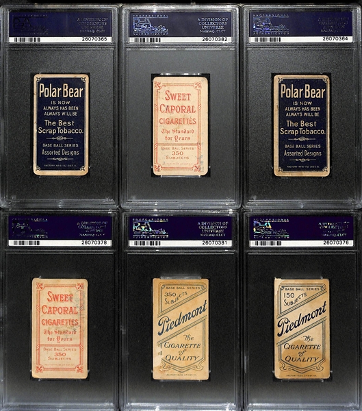 Lot of (6) 1909 T206 PSA Graded Baseball Cards (All PSA 2) w. Gabby Street