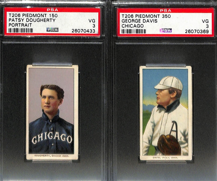 Lot of (5) 1909 T206 PSA Graded Baseball Cards (All PSA 3) w. Patsy Dougherty