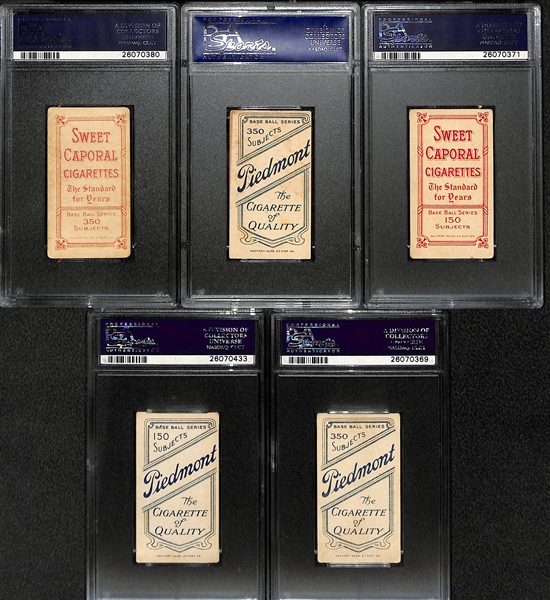 Lot of (5) 1909 T206 PSA Graded Baseball Cards (All PSA 3) w. Patsy Dougherty