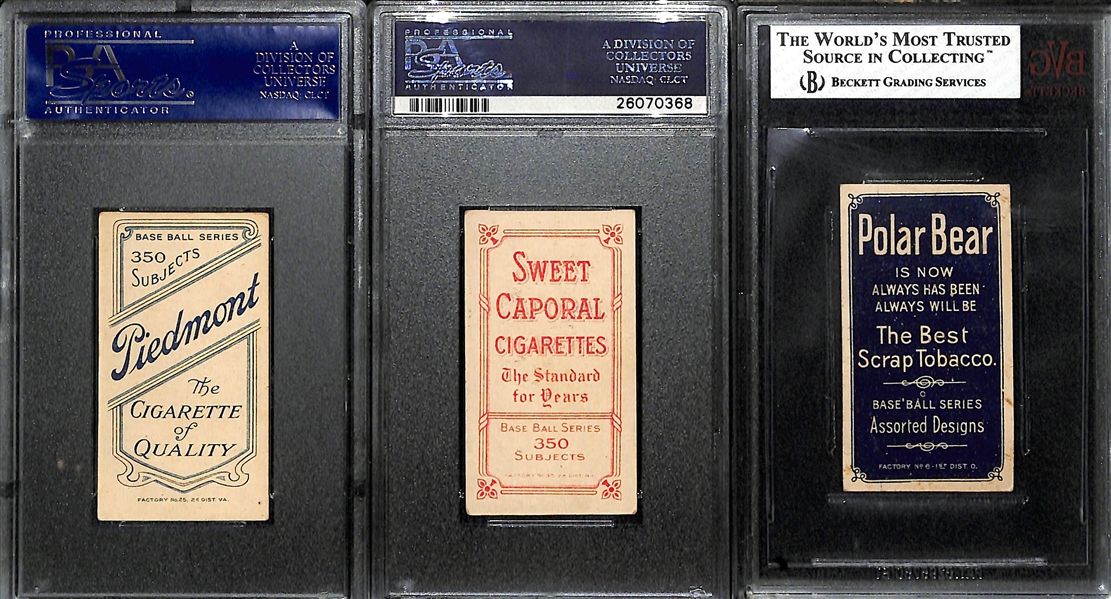 Lot of (3) 1909 T206 Graded Baseball Cards (All Grades 4.5 or higher) w. Larry Doyle