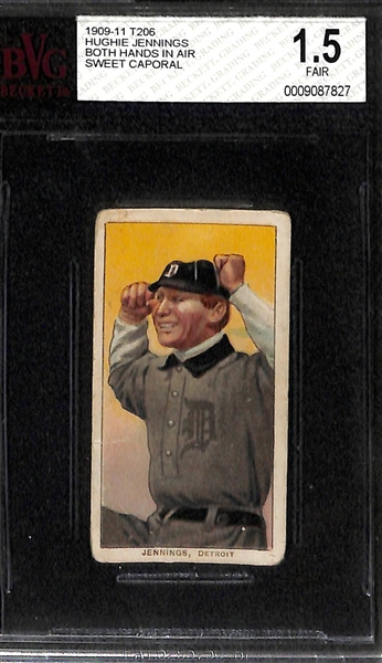 Lot of (2) 1909 T206 BGS Graded Baseball Cards w/ HOFers Chief Bender and Hughie Jennings