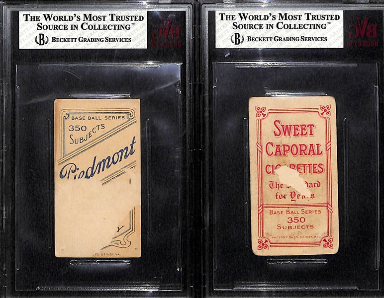 Lot of (2) 1909 T206 BGS Graded Baseball Cards w/ HOFers Chief Bender and Hughie Jennings