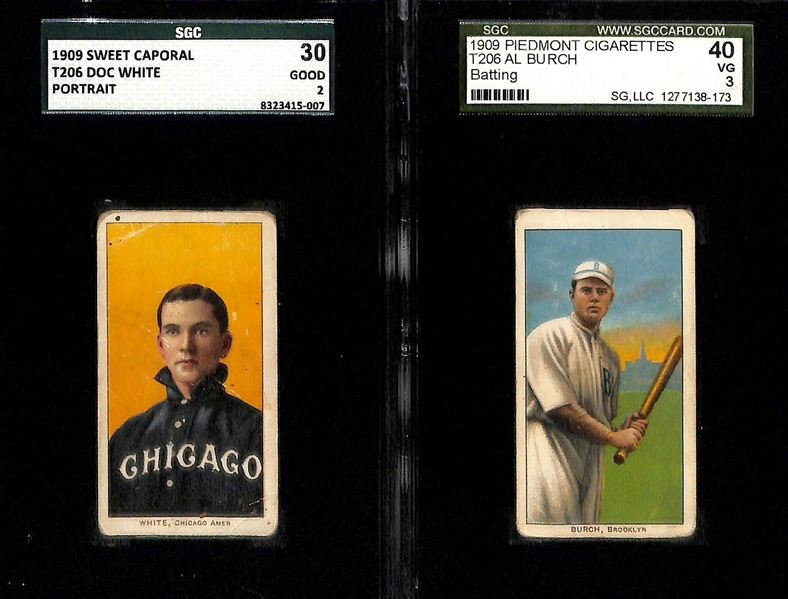 Lot of (6) 1909-11 T206 BGS & SGC Graded Baseball Cards w. Doc White SGC 2