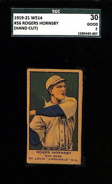 1919-21 W514 Rogers Hornsby & 1910 American Carmel Owen Chief Wilson - SGC Graded 