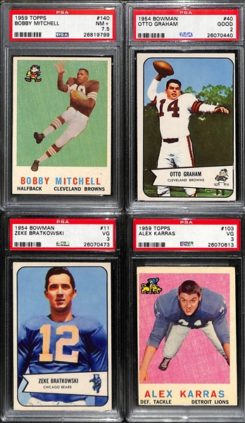 Lot of (16) Mostly 1950s Bowman & Topps PSA Graded Football Cards with Gifford, Blanda, Layne and More