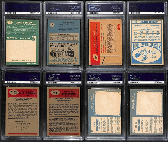 Lot of (15) Mostly 1960s HOF and Stars PSA Graded Football Cards w. Jim Brown 