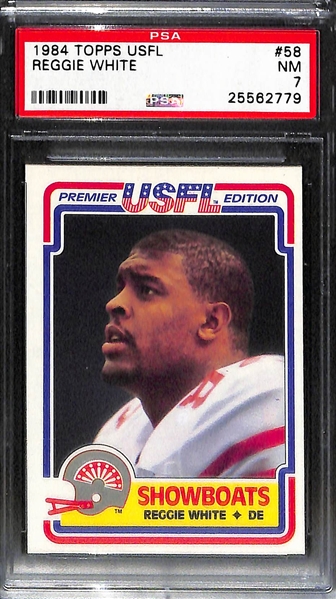 Lot of (3) 1984 Topps USFL Football w/ (2) Steve Young and Reggie White Graded NM-MT Rookies