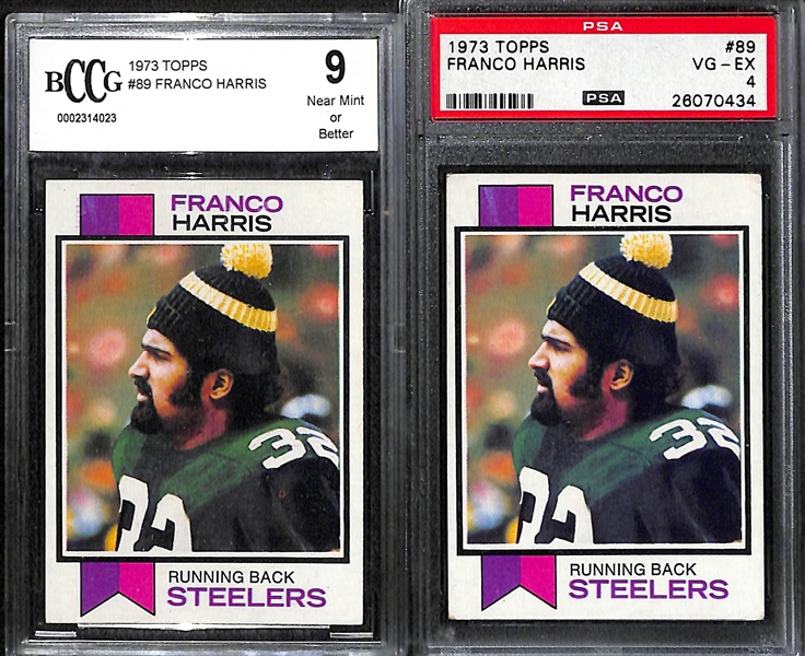 Lot of (5) 1970s Pittsburgh Steelers Graded Rookies with Bradshaw, Harris, Ham, Bleier