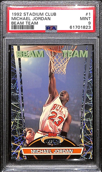 1992 Stadium Club Michael Jordan Beam Team Graded PSA 9 