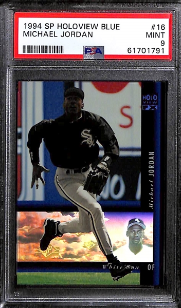 Lot of (3) PSA Graded 9 Michael Jordan Baseball Cards w. 1994 Upper Deck Next Generation - Electric Diamond