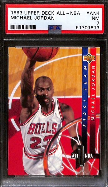Lot of (6) PSA Graded Michael Jordan Cards w. 1994 Collectors Choice Silver Signature PSA 9