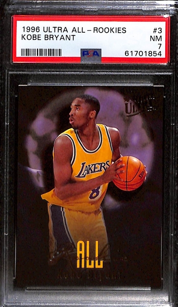Lot of (4) 1996 Kobe Bryant PSA Graded Rookie w. 1996 Upper Deck PSA 9