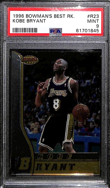 Lot of (2) 1996 Bowman's Best Kobe Bryant Rookie and Die Cut Rookie PSA Graded Cards w. PSA 9 