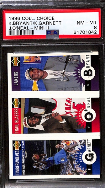 Lot of (3) 1996 PSA Graded Kobe Bryant Rookies w. 1996 Skybox Z-Force PSA 9